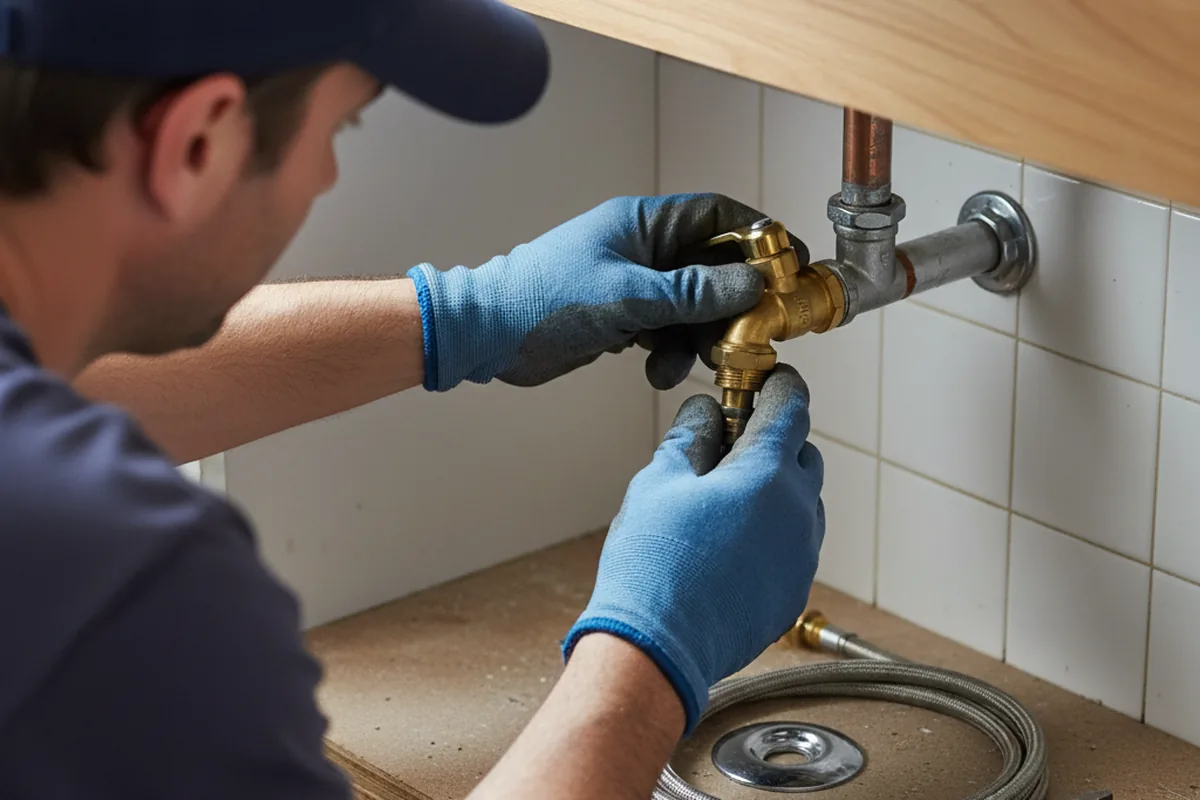 Shutoff valve and fitting work during Emergency Plumbing in Stringer